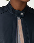 Jaqueta Couro Pelica Deluxe- Azul Marinho