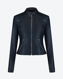 Jaqueta Couro Pelica Deluxe- Azul Marinho