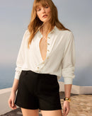 CAMISA ALONGADA COM FENDA - OFF-WHITE