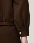 CASACO COM PUNHO LARGO - MARROM