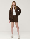 SHORTS CINTURA MÉDIA - MARROM