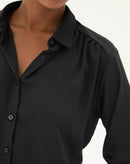 CAMISA MANGA LONGA BARRA RETA - PRETO
