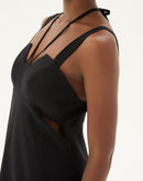 VESTIDO LONGO COM FENDA - PRETO