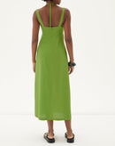 VESTIDO LONGO COM FENDA - VERDE