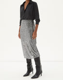 Saia Midi Tubo de Paetê - Prata