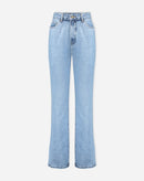 Calça Jeans Reta Cintura Alta - Azul Médio