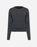 SUÉTER CASHMERE DELUXE GOLA CARECA - CINZA MESCLA ESCURO