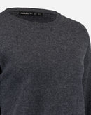 SUÉTER CASHMERE DELUXE GOLA CARECA - CINZA MESCLA ESCURO