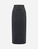 SAIA MIDI COM FENDAS ALFAIATARIA - CINZA