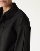 CASACO COM PUNHO LARGO - PRETO