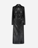 TRENCH COAT COM CINTO PU - PRETO