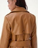 TRENCH COAT COM CINTO PU - CARAMELO