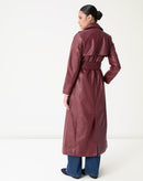 TRENCH COAT COM CINTO PU - VINHO