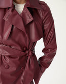 TRENCH COAT COM CINTO PU - VINHO
