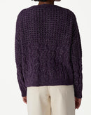 CARDIGAN TRICOT PONTO DIFERENCIADO - ROXO