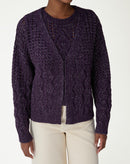 CARDIGAN TRICOT PONTO DIFERENCIADO - ROXO