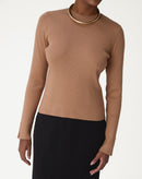 SUÉTER TRICOT GOLA CARECA - BEGE