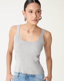 REGATA BÁSICA DECOTE U - CINZA MESCLA