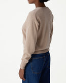 SUÉTER CASHMERE DELUXE GOLA CARECA - CAQUI