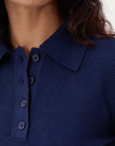 SUÉTER GOLA POLO MANGA LONGA - AZUL MARINHO