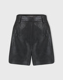 SHORTS COM PREGAS METALIZADO - PRETO