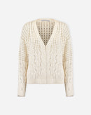 CARDIGAN TRICOT PONTO DIFERENCIADO - BEGE