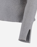 SUÉTER TRICOT GOLA CARECA - CINZA MESCLA