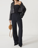 BLUSA SEM ALÇAS ALFAIATARIA - PRETO