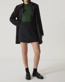 SAIA CURTA COM PASSANTES DE ALFAIATARIA - PRETO