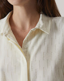 CAMISA MANGA LONGA BARRA ARREDONDADA - OFF-WHITE