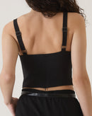 BLUSA COM ALÇAS DE ALFAIATARIA - PRETO