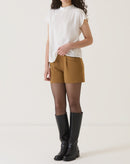 SHORTS COM PENCE DE ALFAIATARIA - MARROM