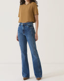 BLUSA CROP MANGA CURTA - MARROM