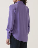 CAMISA MANGA LONGA DE CETIM - ROXO