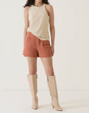 SHORTS COM PENCE DE ALFAIATARIA - VINHO