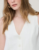 COLETE DETALHE BOTÕES - BRANCO