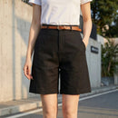 [Leve 4, Pague Só 2!] Short Luna Feminino em Linho e Viscose de Cintura Alta com Acabamento em Alfaiataria