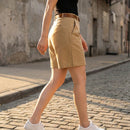 [Leve 4, Pague Só 2!] Short Luna Feminino em Linho e Viscose de Cintura Alta com Acabamento em Alfaiataria