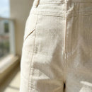 [Leve 5, Pague 3] Bermuda Viena Feminina em Linho e Algodão de Cintura Alta com Nervuras Frontais