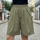 [Leve 4, Pague 2] Shorts Ayla Feminino em Poliéster e Elastano de Cintura Alta com Pregas Frontais e Cós Elástico